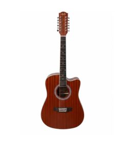 Guitarra electroacústica folk 12 cuerdas de madera con funda AF448CE-12