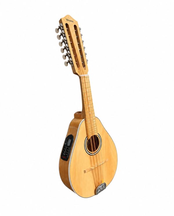 mandolina-12-cuerdas-verona-perita-natural-lateral Mandolina 12 cuerdas electroacústica Verona Perita Natural, vista lateral con cápsula Joyo