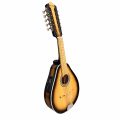 Mandolina 10 cuerdas electroacústica Verona Perita Sunburst, vista lateral con cápsula Joyo