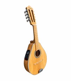 mandolina-8-cuerdas-verona-perita-natural-lateral Mandolina 8 cuerdas electroacústica Verona Perita Natural, vista lateral con cápsula Joyo
