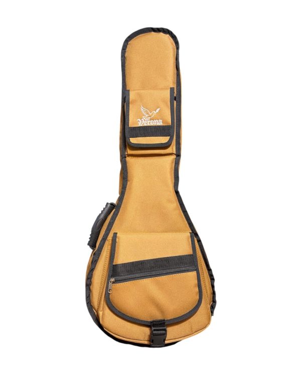 funda mandolina1 Funda para mandolina y banjo Exclusiva extra acolchada amarilla, vista frontal